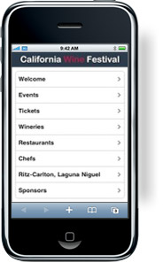 California Wine Festival iPhone Web App California Wine Festival iPhone Web App