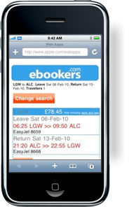 EBookers Mobile iPhone Web App EBookers Mobile iPhone Web App