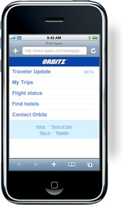 Orbitz iPhone Web App Orbitz iPhone Web App
