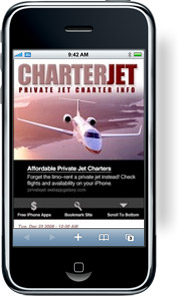 Private Jet Charters iPhone Web App Private Jet Charters iPhone Web App