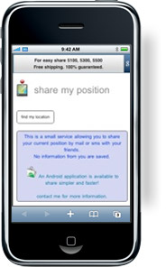Share My Position iPhone Web App