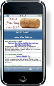 Wine Pairing Central iPhone Web App Wine Pairing Central iPhone Web App